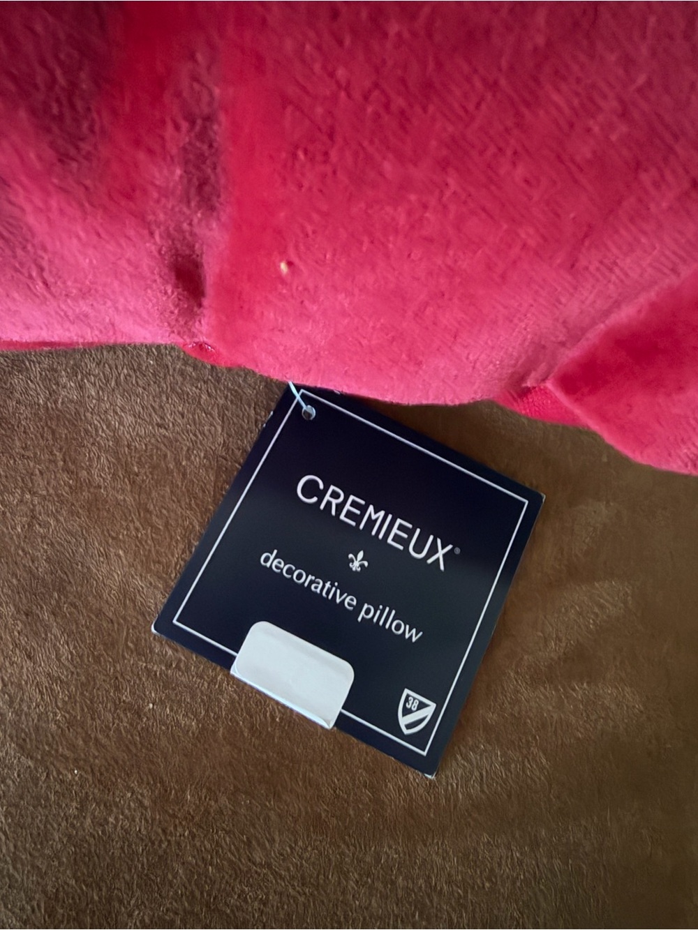 NWT Cremieux Set of 2 Burgundy Velvet 
Embroidered Lumbar Pillows Gold Crest - Picture 5 of 7